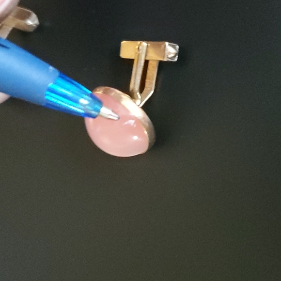 Swank Vintage Cufflinks Pink Emamel Gold-tone - Picture 6 of 7